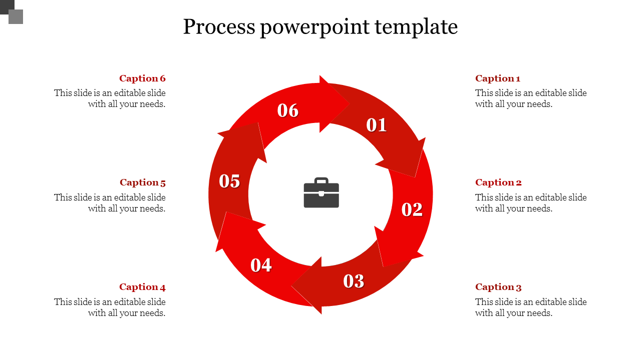 Free - Best Process PowerPoint Template In Red Color Slide